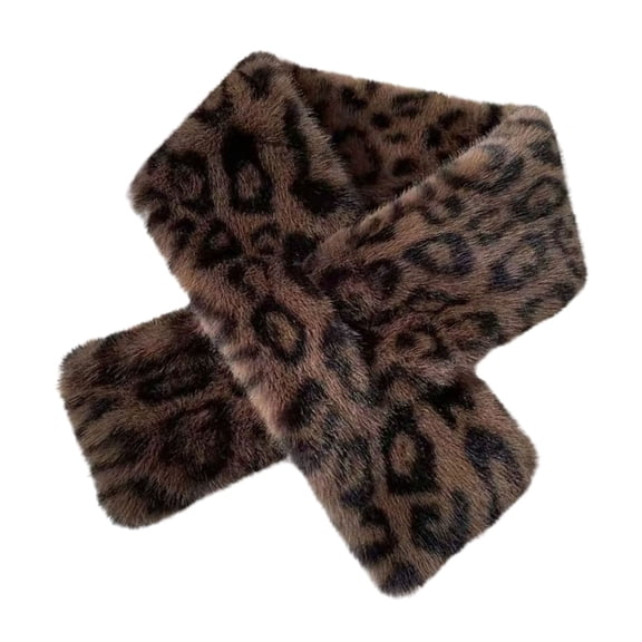 Aellinatey Leopard Print Soft Plush Scarf Autumn Winter Style Essential Accessory