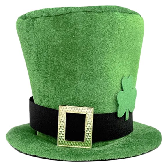 Aellinatey Leprechaun Homburg Top Hat Western Porkpie Hat Golden Buckles Party Wear