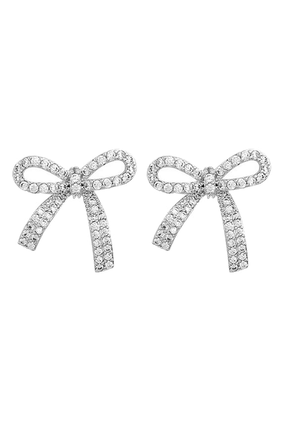 Light Luxury Bowknot Ear Pendant Temperament Piercing Earrings Bows Ear Studs