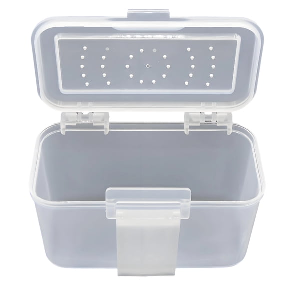 Aellinatey Live Lures Baits Storage Box for Fishing Prep, ABS Red Worm Case with Vented Lid and Front for Angler Tackle Use