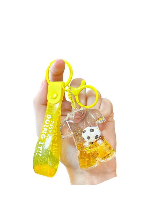 Lovely Dynamic Liquid Football Gear Key Holder Backpack Keychain Keyring