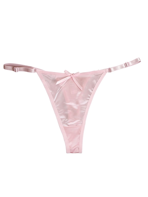 Low Rise Thong Satins Cheeky T-Back Panties for Women G-String Lingerie Briefs
