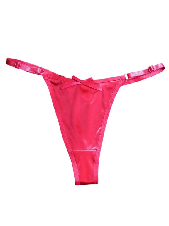 Low Rise Thong Satins Cheeky T-Back Panties for Women G-String Lingerie Briefs