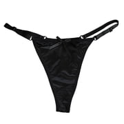 Aellinatey Low Rise Thong Satins Cheeky T-Back Panties for Women G-String Lingerie Briefs