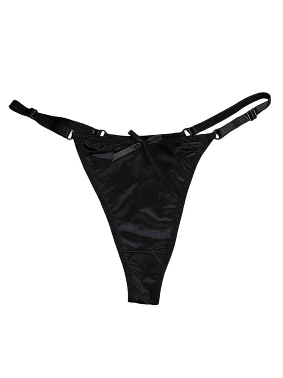 Low Rise Thong Satins Cheeky T-Back Panties for Women G-String Lingerie Briefs