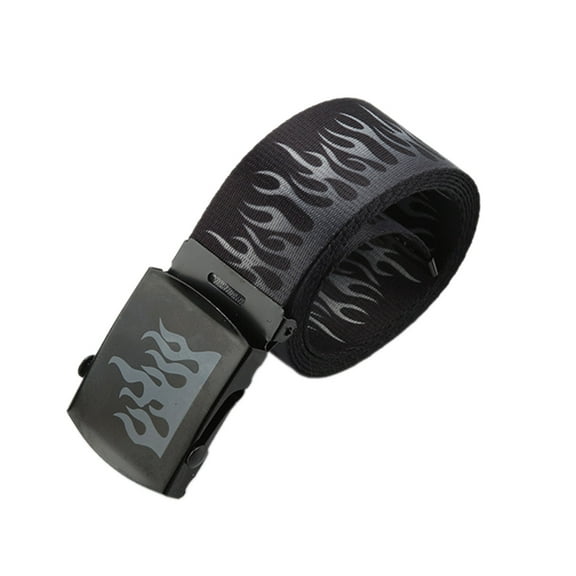 Aellinatey Male Wear Resistant Belt for Jeans Teens Hiphop Waist Belt with Flame Pattern