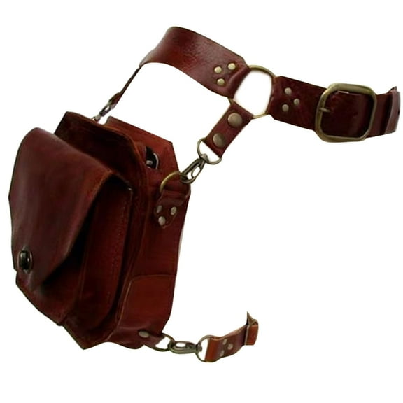 Aellinatey Medieval Waist Bag Leg Bag Climbing Cycling Thigh Bag Leather Fanny Bag