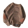 thumbnail image 1 of Aellinatey Men Thick Chunky Knit Long Sleeve Sweater Vintage Elbow Patch Loose Jumper Top, 1 of 17