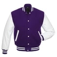 thumbnail image 1 of Aellinatey Men's Varsity Jackets Leather Sleeve Wool Blend Baseball Letterman Jackets, 1 of 6