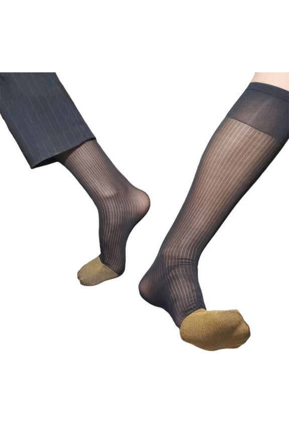 Mens Over the Calf Dress Socks Sheer Nylons Knees High Dress Socks