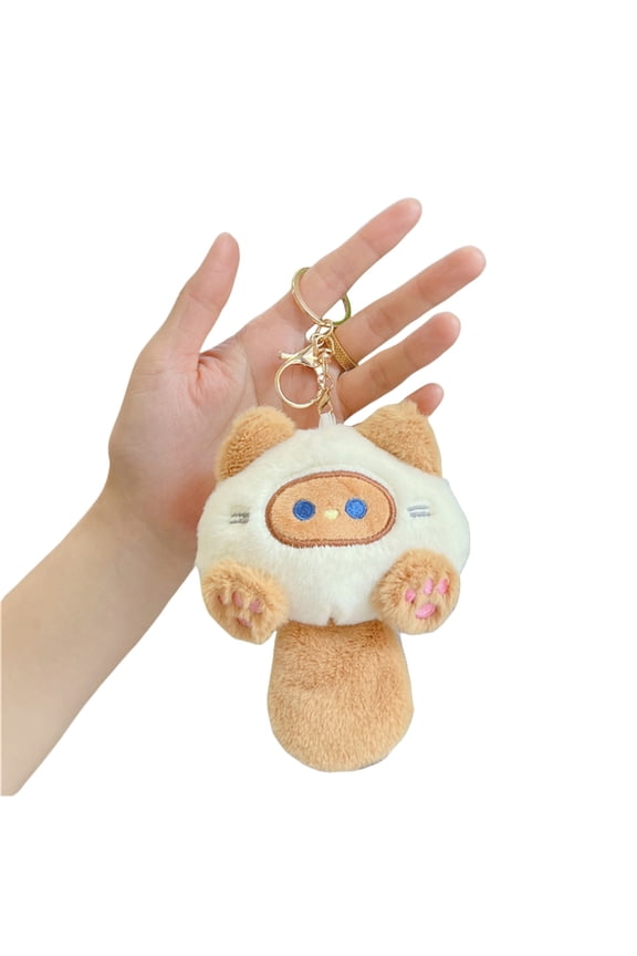Metal Keyring Animal Pendant Detachable Pendant Creative Plush Cats Keychains