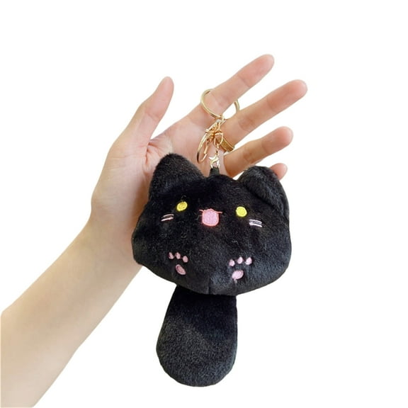 Aellinatey Metal Keyring Animal Pendant Detachable Pendant Creative Plush Cats Keychains