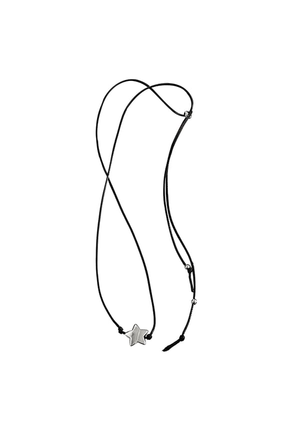 Metal Star Pendant Necklace Fashion Adjustable Drawstring Necklace Jewelry
