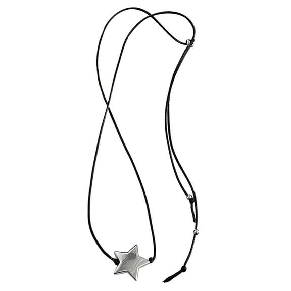 Aellinatey Metal Star Pendant Necklace Fashion Adjustable Drawstring Necklace Jewelry
