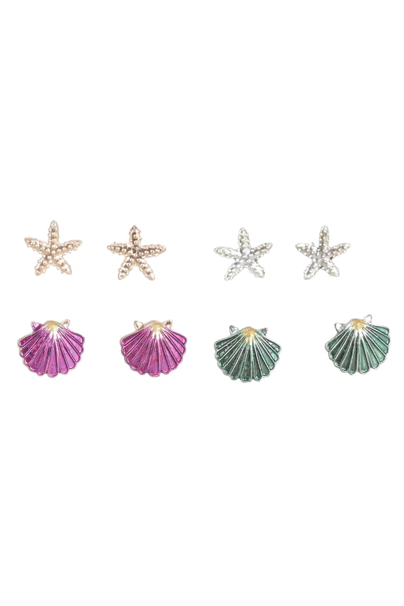 Mini Sea for Shell Starfish Earrings Unusual Dangle Earrings Beach Earrings