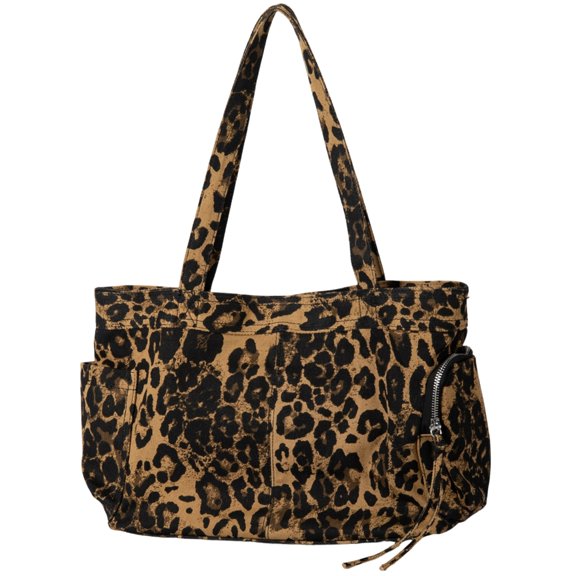 Aellinatey Modern Leopards Print Underarm Shoulder Bag Breathable PU Armpit Purse