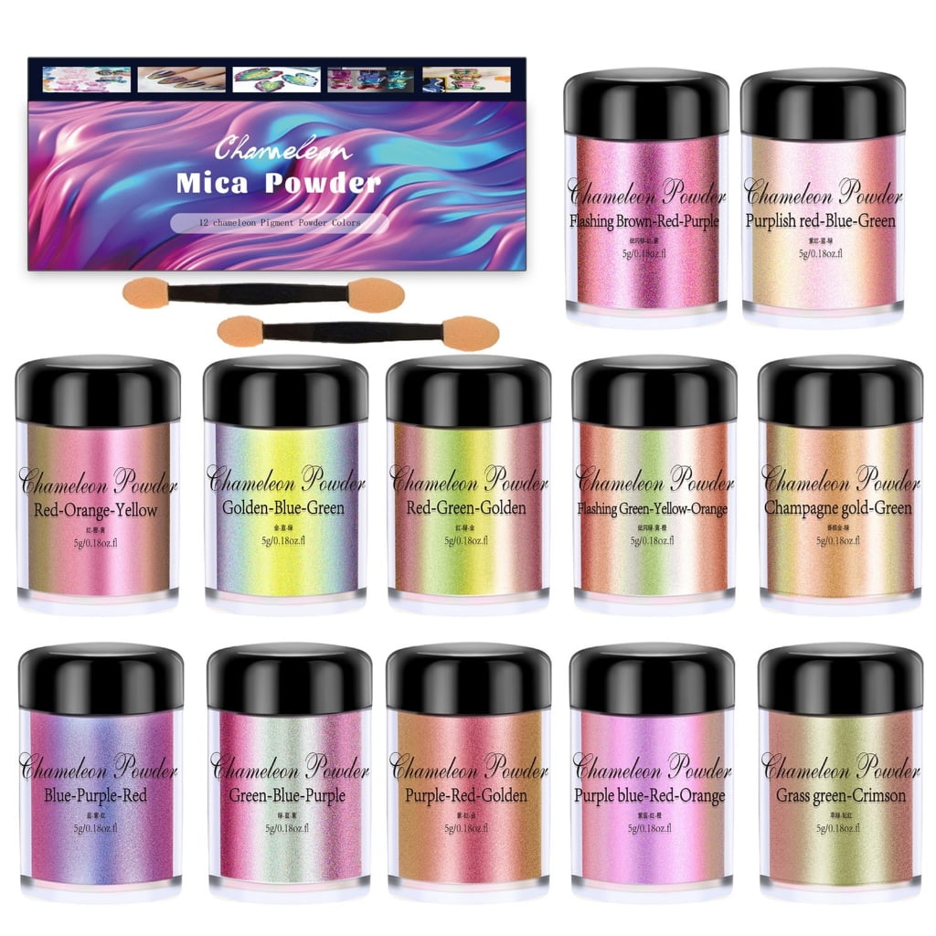 Aellinatey Multi Color Shifting Mica Powder Dye Saturated Chrome Pigment for Epoxy Resin