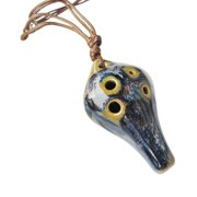Aellinatey Music Class Ocarina for Beginners, Ceramic 6-Hole C-Tuned Practice Instrument with Neck Cord for Home Learning