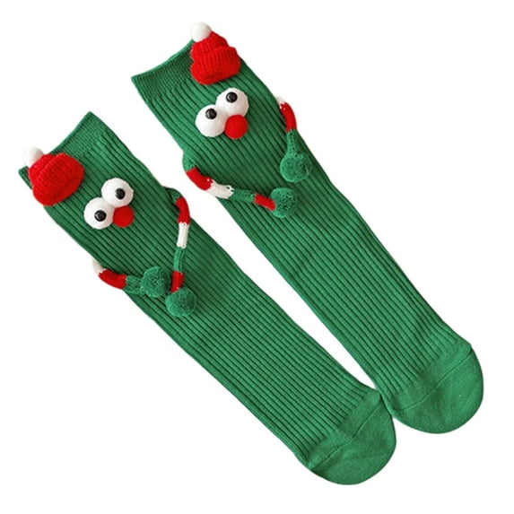 Aellinatey Novelty Cartoon Big Eyes Christmas Socks for Adults Kids Holiday Wear Stockings