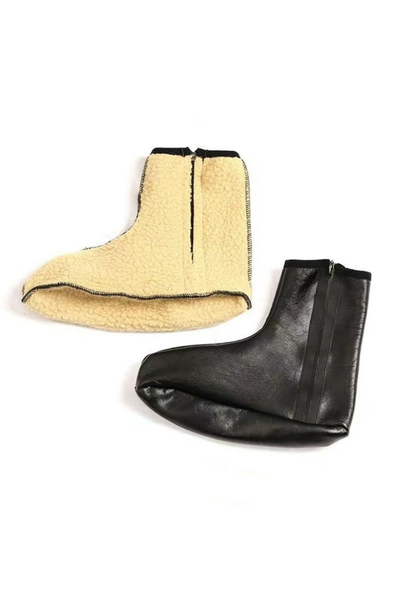 PU Leather Slipper Socks Fleece Lined Floor Carpet Prayer Wear Non Sip Socks