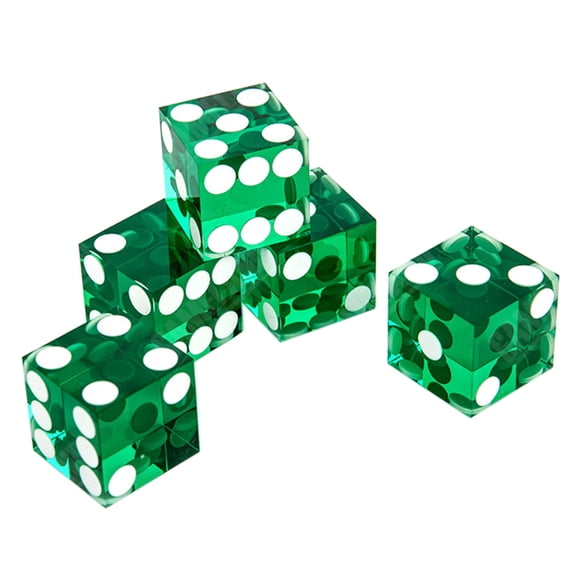 Aellinatey Pack of 5, Six Sided D6 19mm Casino Dice Transparent Dice with for Razor Edge