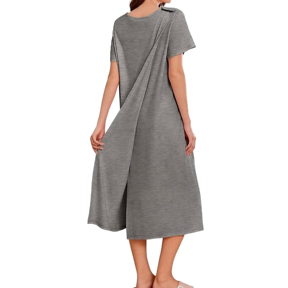 Aellinatey Patient Gown With Adaptive Design Overlap Open Back Tear Away Hospital Dress