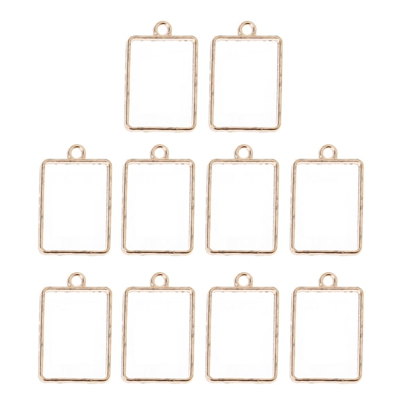 Aellinatey Personalized 10 Pcs Geometric Hollow Square Pendant Blanks Pressed Flower Frame