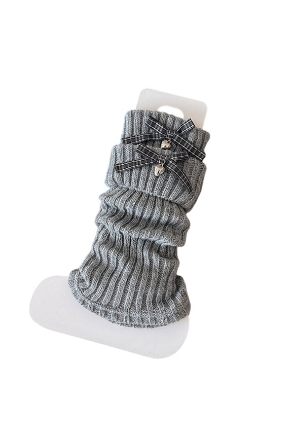 Plush Acrylic Footless Socks Ruffled Top Elastic Edge Winter Fashion Women