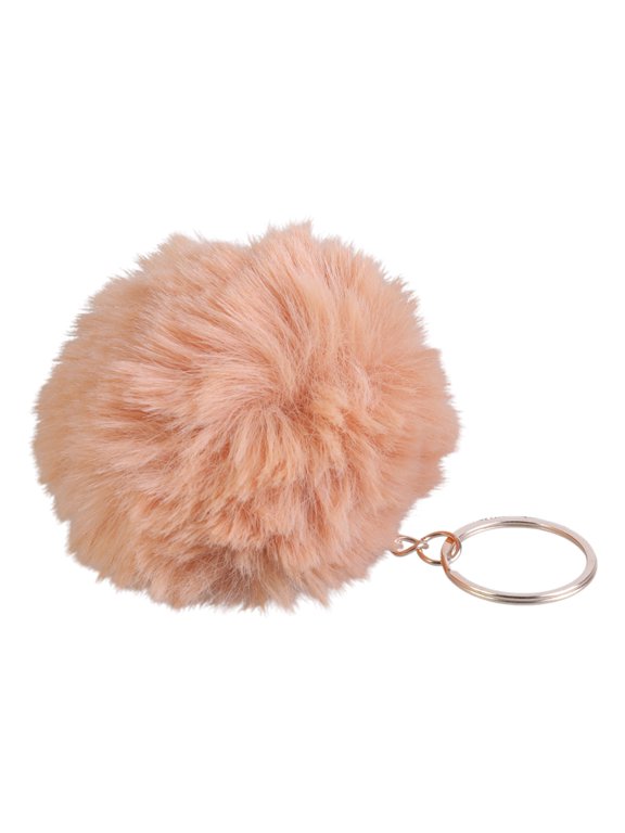Pom Poms Keychain Fluffy Artificial Faux Fur Puff Ball Keyring Car Bag Charm