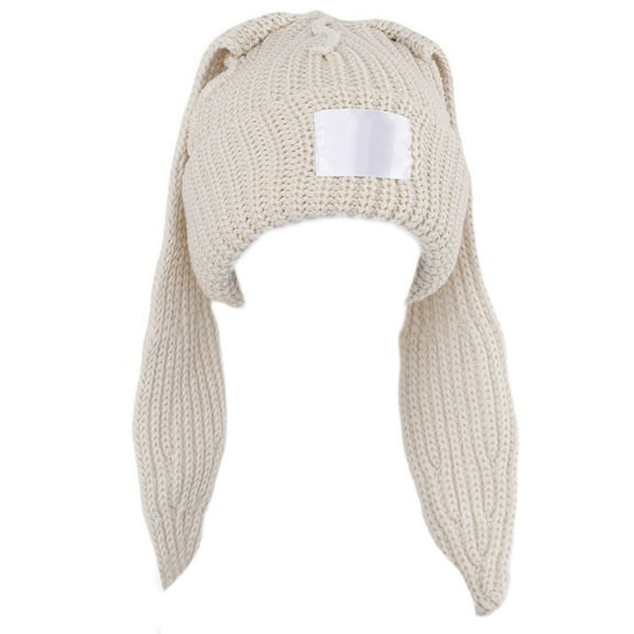 Aellinatey Rabbit Knit Hat Long Ear Hat Skullies Beanie Rabbit Ears Hat Cute Bunny Hat