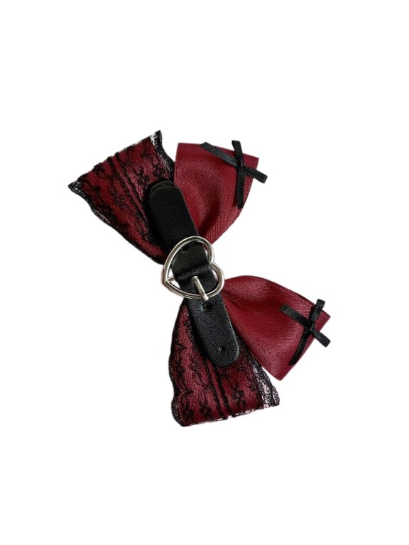 Ribbon Bow Haipin Bowknot Heart Lace Side Clip Bow Hair Clip for Girl