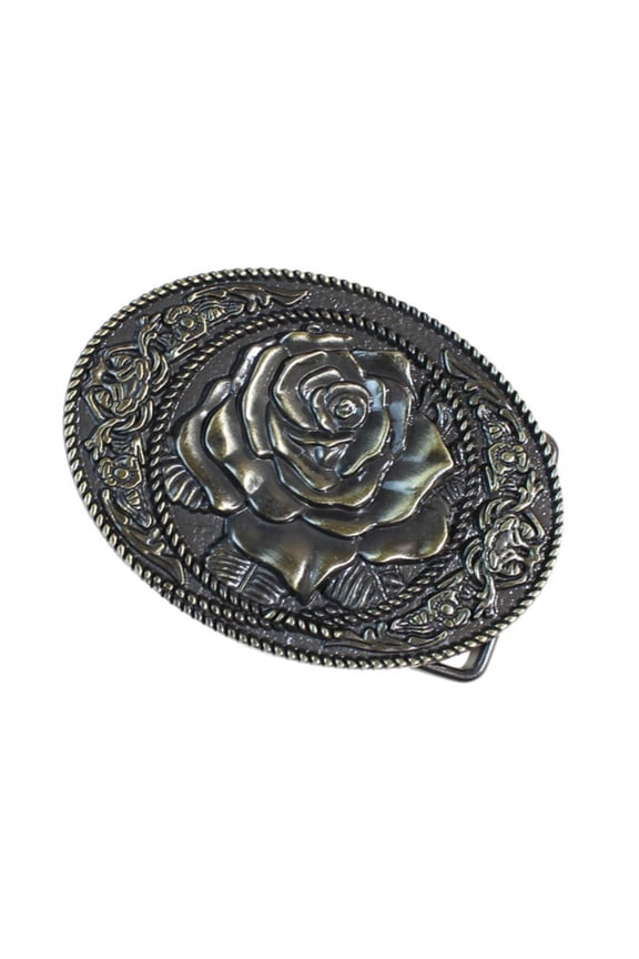 Rose Design Belt Buckle 4.0 Inch Inner Diameter Metal Metal General Fastener