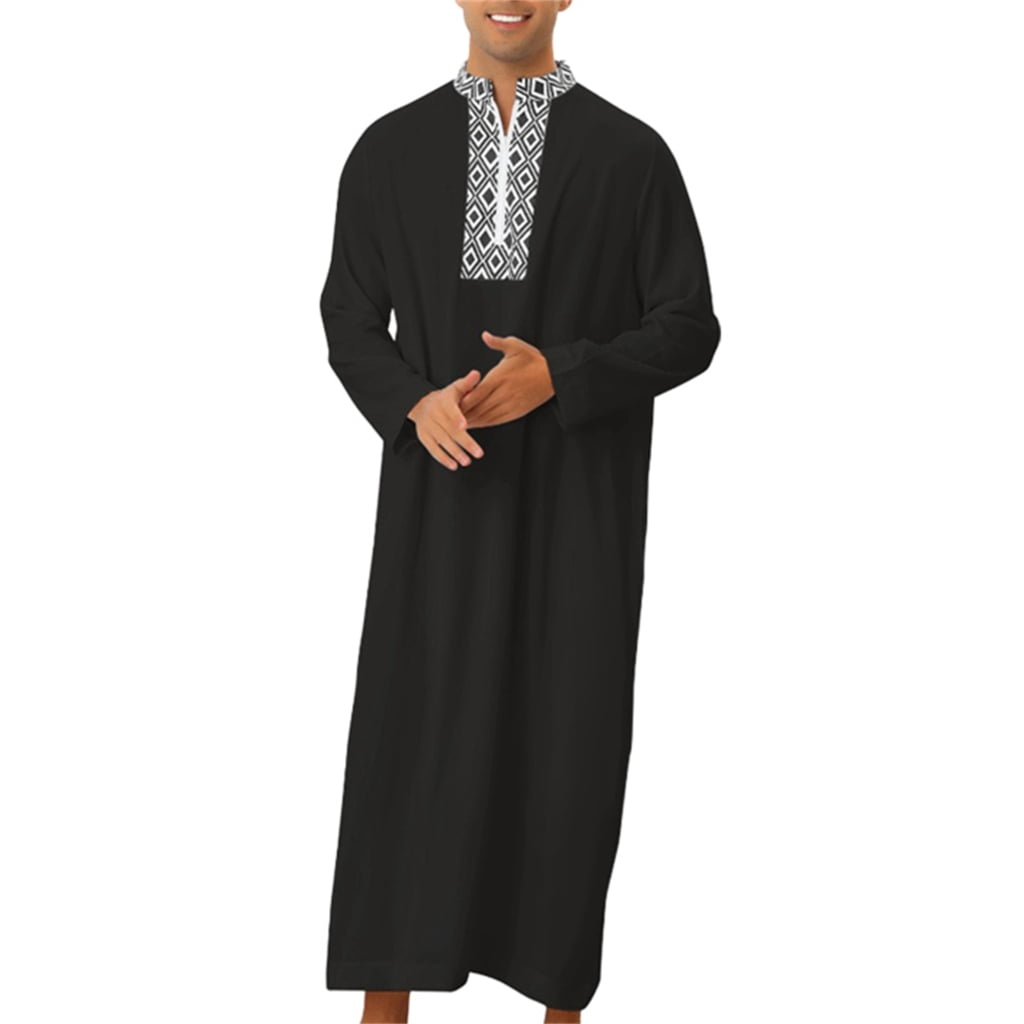 Aellinatey Saudi Arabic Thobe Muslim Zipper Kaftan Robes Middle East ...