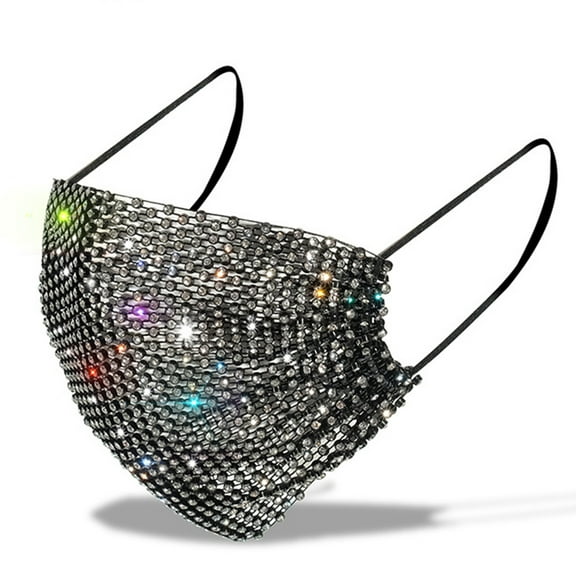 Aellinatey Sexy Crystal Face Mask Women Glitter Rhinestones Fashion Jewelry Face Covering