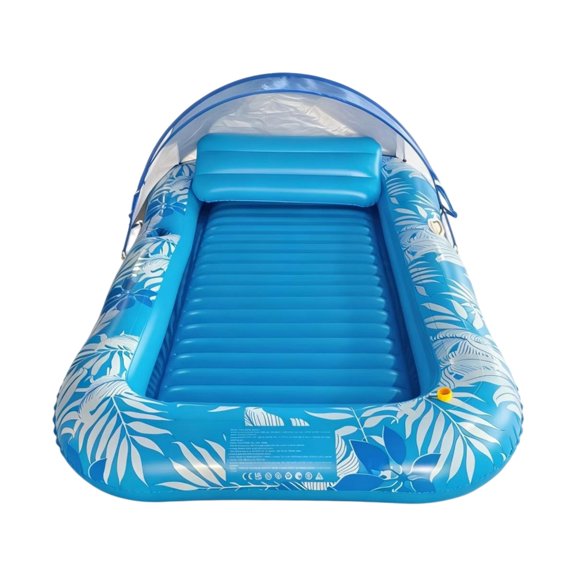 Aellinatey Shaded Water Float Ideal For Pool Relaxation, Inflatable Canopy Lounge, PVC Bed, Backrest Raft Leisure