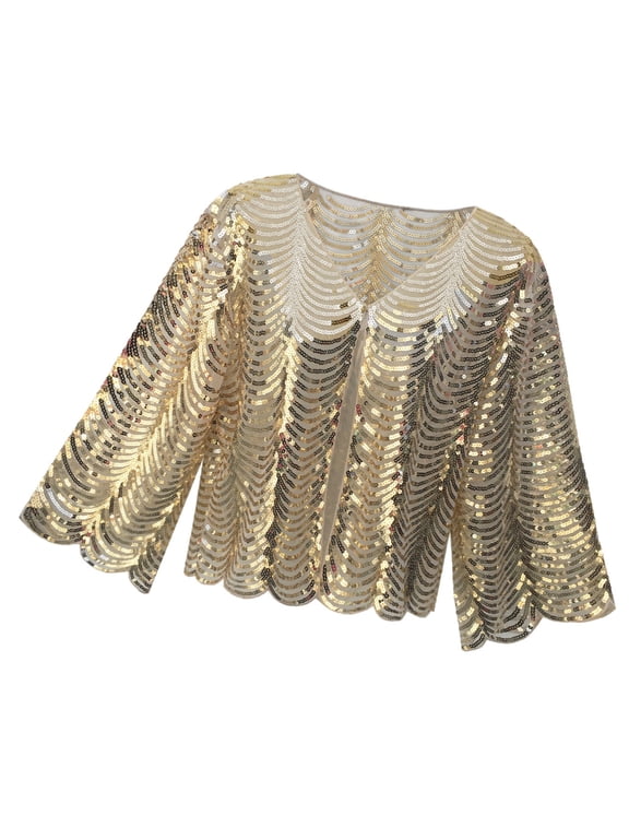 Shimmering Sequined Cardigan Evening Dress Shawl For Women Various Occasions