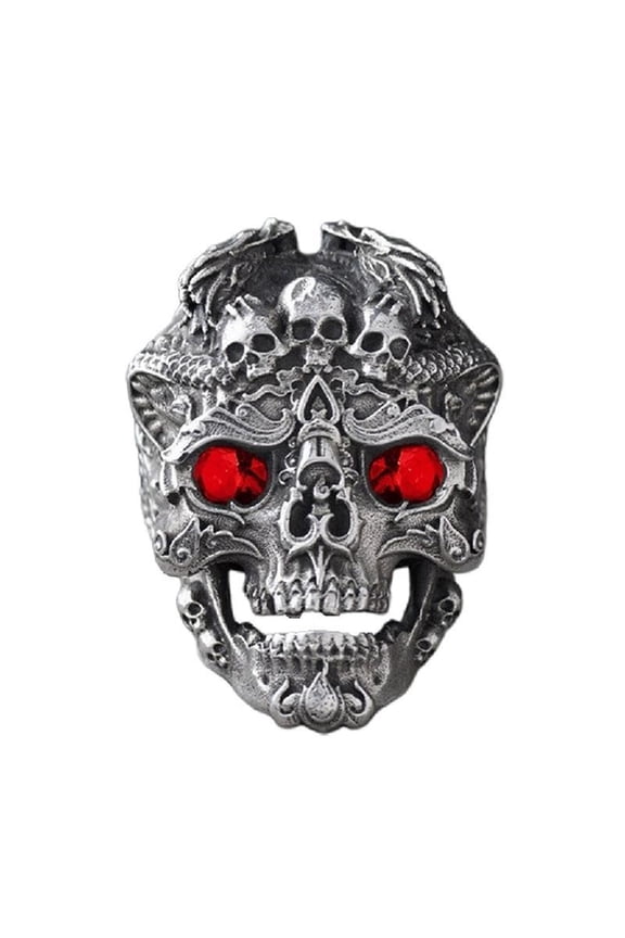 Skull Shaped Adjustable Rings Alloy Material Finger Rings Gift for Women Man