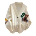 thumbnail image 1 of Aellinatey Spring Autumn Womens Cardigans Cartoon V-neck Button Down Sweater Cardigans, 1 of 16