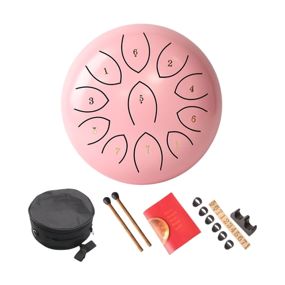 Aellinatey 11 Tone Small Steel Tongue Drum Percussions Instrument Handpans Drum Ethereal Drum for Meditations Concert