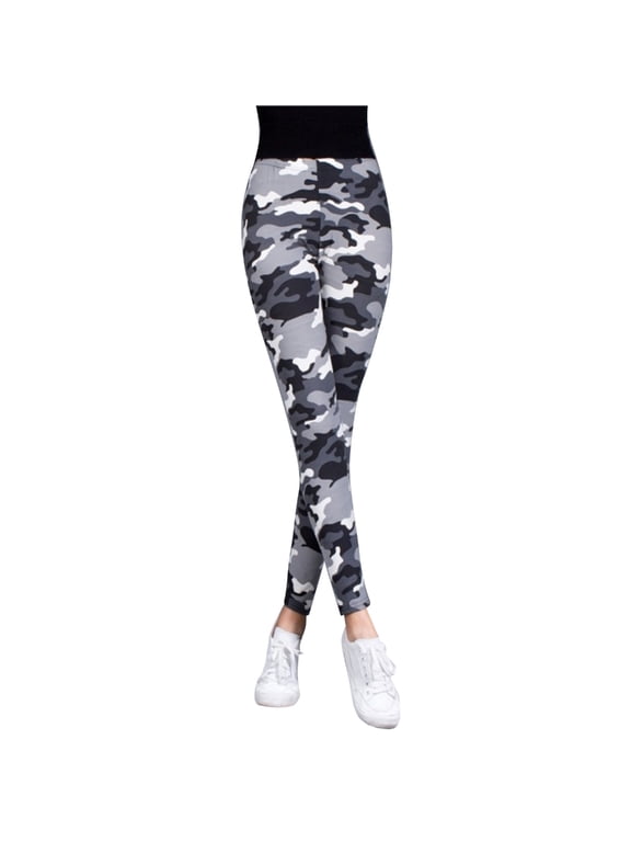 Stretch Trouser Mid-Waist Camouflage Leggings Woman Summer Casual Trouser