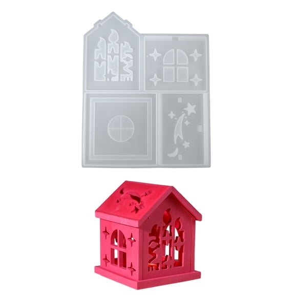 Aellinatey Sturdy Silicone Mold for Making Plaster House Shape Adds Romance Designs