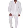 thumbnail image 1 of Aellinatey Stylish Men's Plain Linen Clothing Set for Office Commute and Outdoor Activity, 1 of 9