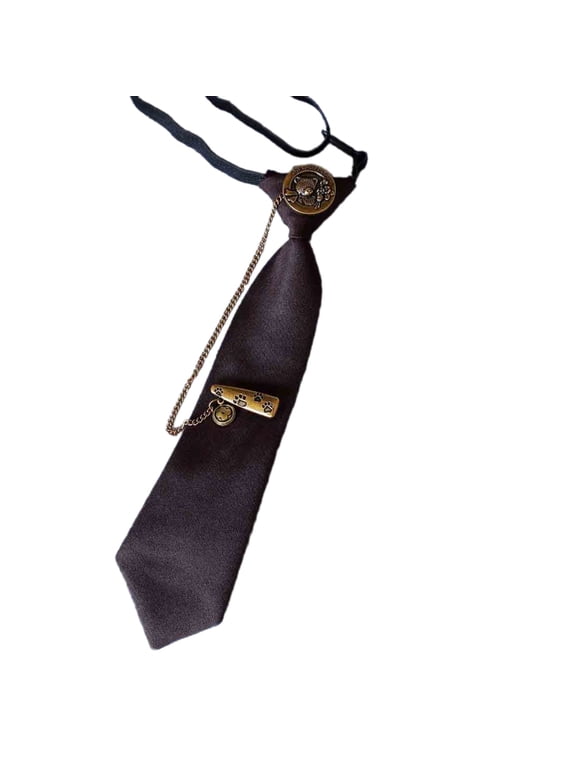 Stylish School Girl Necktie Kids Chain Pre-tied Tie Uniform Accessories