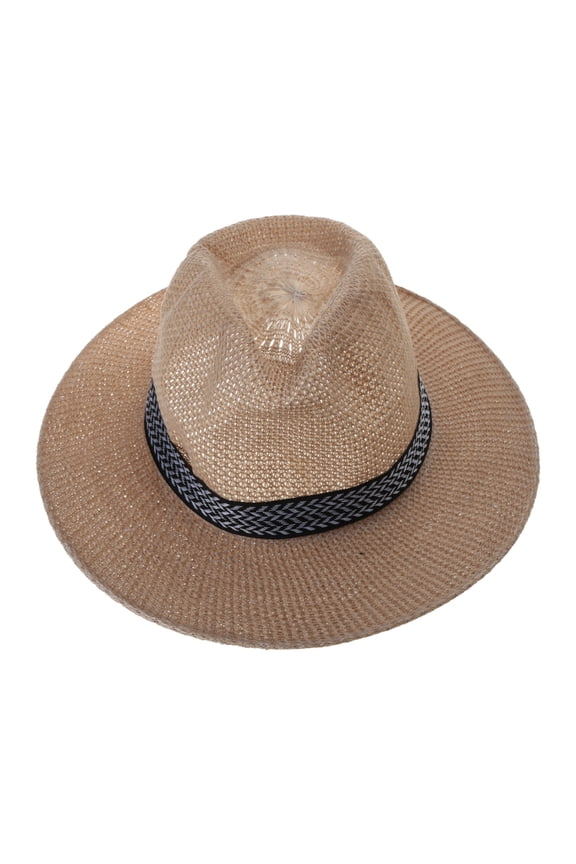 Sunshade Cowboy Ranch Cap Straw Hat with Windproof Rope for Church Race Day