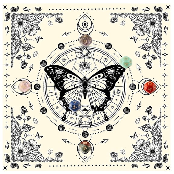 Aellinatey Tarots Tablecloth Divinations Tapestry Moon Butterfly Astrologys Tablecloth