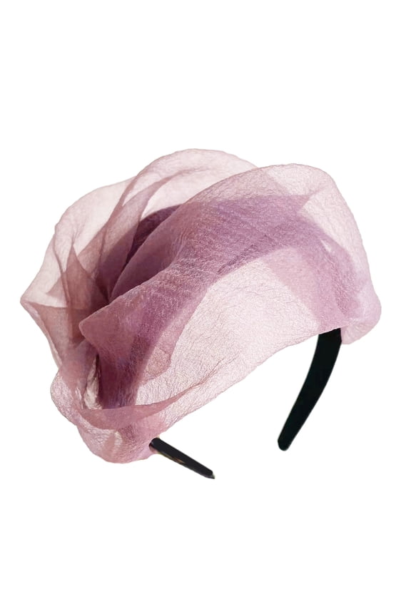 Tulle Ruffle Headband Thin Yarns Half Caps for Masquerades and Cocktails Party