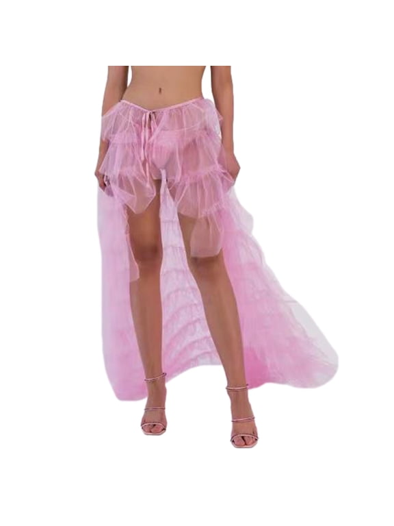 Tulle Tutu Long Skirt Wedding Party Overskirt Cocktail Prom Mesh Maxi Skirt