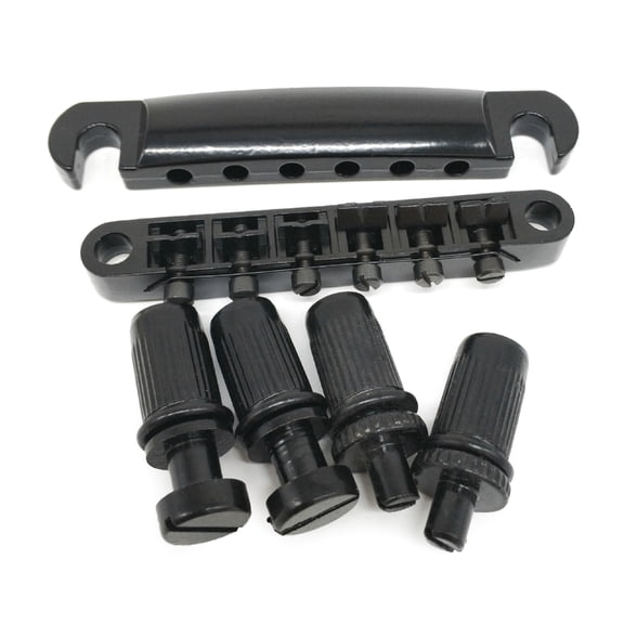 Aellinatey Electric Guitar Rollers Saddle Bridge O-Matic Tailpiece Set for Les LP Electric Guitar Replacement Parts