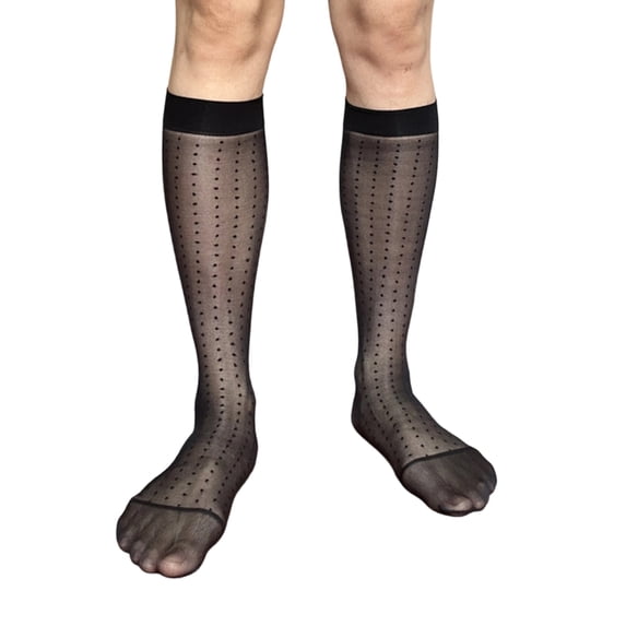 Aellinatey Ultrathin Transparent Men Dress Socks Breathable Nylon Design For Formal Event