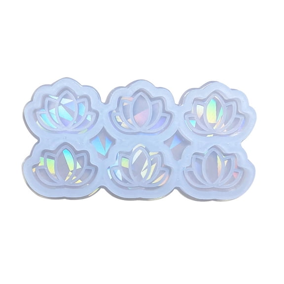 Aellinatey Unique Flower Mold Holographic Rainbow Light Silicone Mold with Hole DIY Art